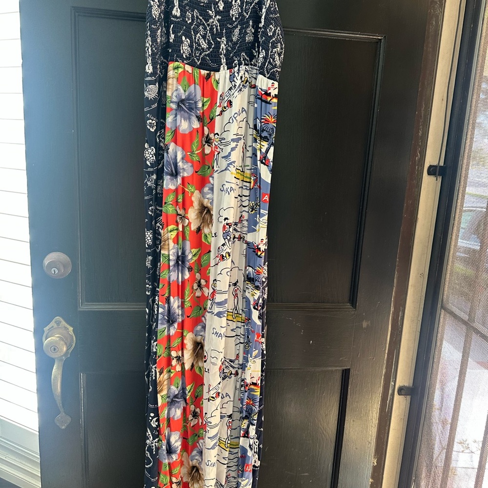 Tommy Bahama Women's Navy and White Floral Maxi Dress - Picture 3 of 8